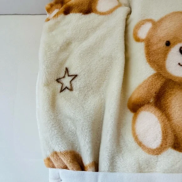 Adirondack Baby by Berkshire My Cozy Cream Baby Blanket Teddy Bears & Stars - Picture 10 of 13